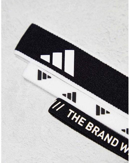 Adidas Originals Metallic Adidas Training Elastic Headband 3 Pack