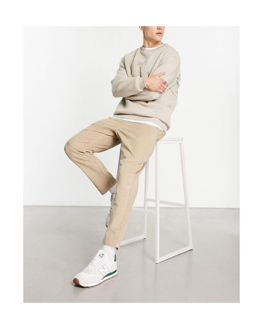 SELECTED Relaxed Cropped Cord Trouser in White for Men | Lyst