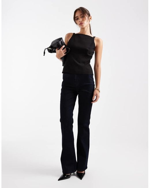 ONLY Black Back Bow Details Fitted Top