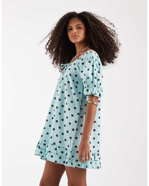 Neon Rose Blue Smock Dress