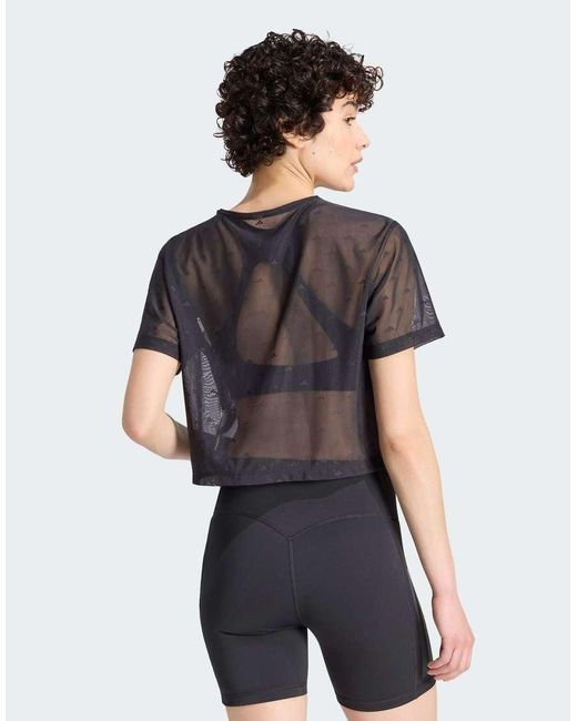 Adidas Originals Black Primelift Essentials Workout Boxy Mesh T-shirt