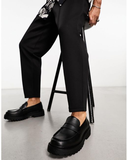 Pull&Bear Loafers Met Dikke Zool in het Black voor heren