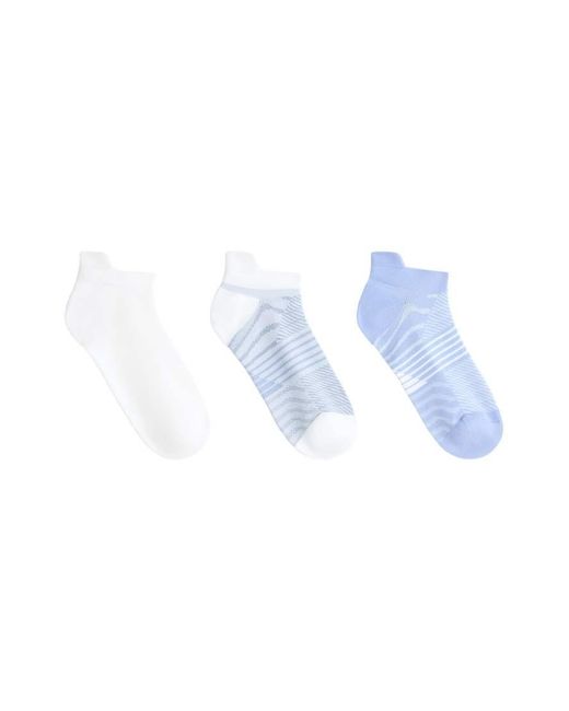 Oysho Blue 3 Pairs Of Polyamide Blend Sports Sneaker Socks With Heel Tab
