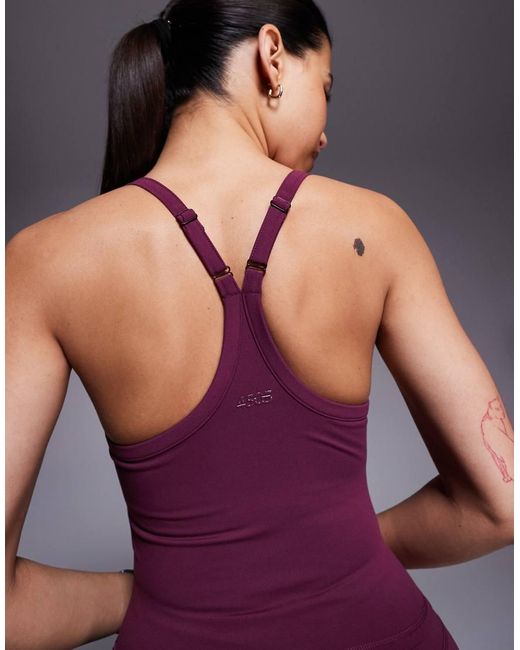 4505 Purple Icon Yoga Cami With Inner Bra And Adjustable Straps