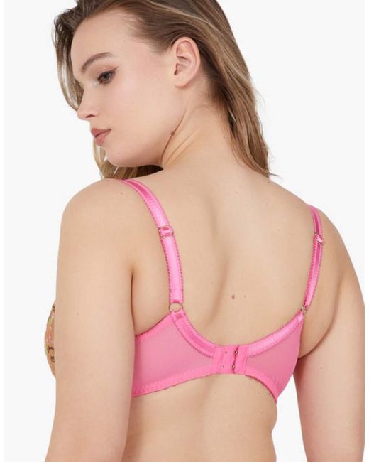 Playful Promises Brown Spank Me & Nude Embroidery Plunge Bra