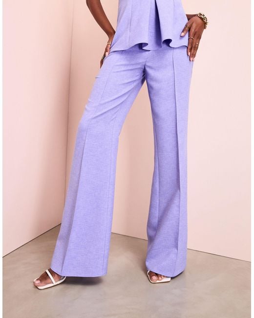 ASOS Purple Linen Look Tailored Trouser