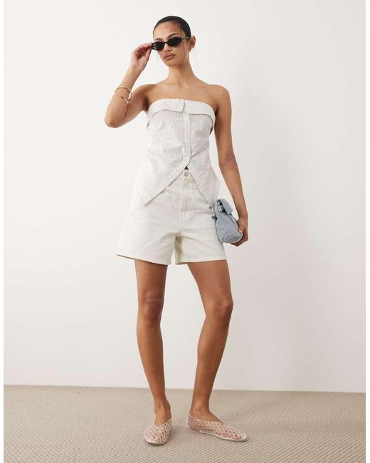 Cotton On White Mia Strapless Top