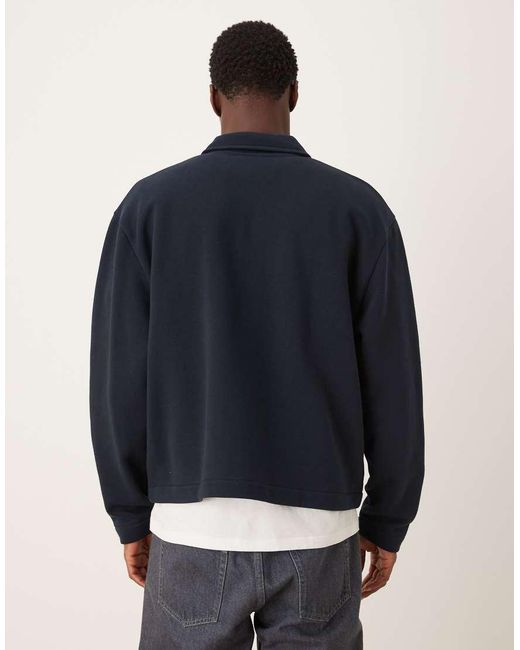 Giacca Harrington Squadrata Vestibilità Comoda Con Zip di ASOS in Blue da Uomo