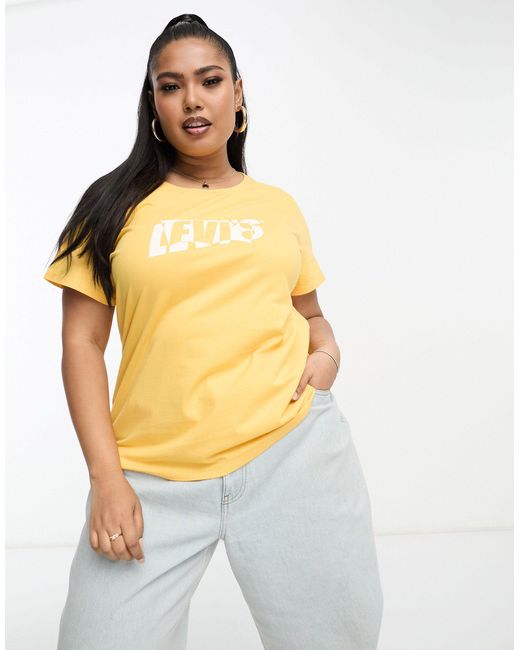 Camiseta amarilla con logo de Levi's de color Metálico | Lyst