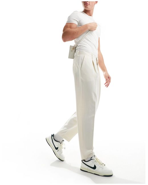 ASOS White Smart Oversized Tapered Pants for men