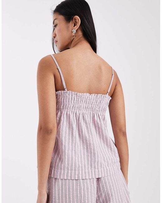 JJXX Purple Seersucker Stripe Top