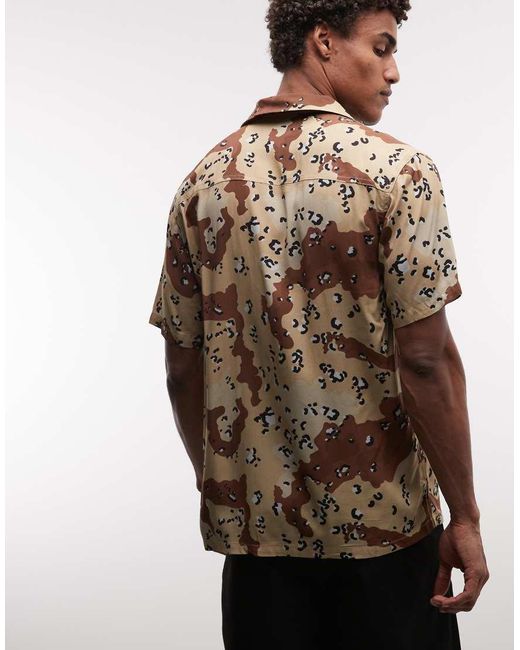 Stan Ray Brown Short Sleeve Camo Print Shirt for men