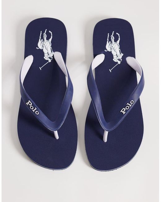 Polo Ralph Lauren Blue Bolt Logo Flip Flop for men