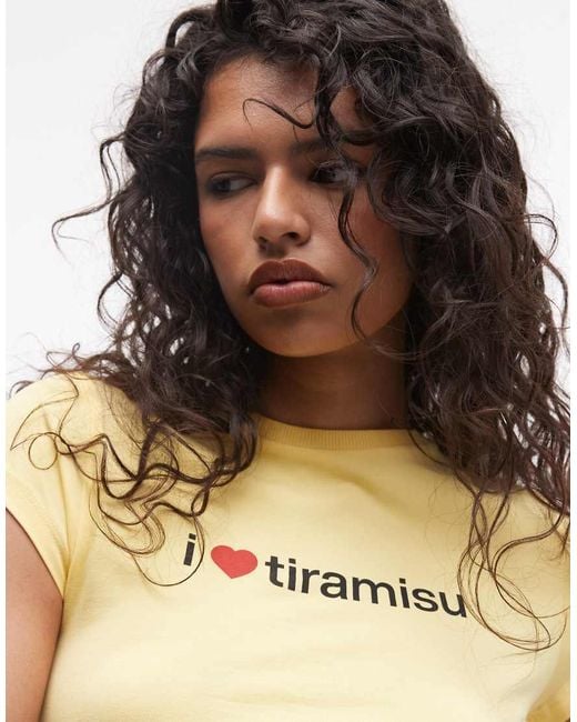 Collusion Black Short Sleeve I Heart Tiramisu Slogan Baby Tee