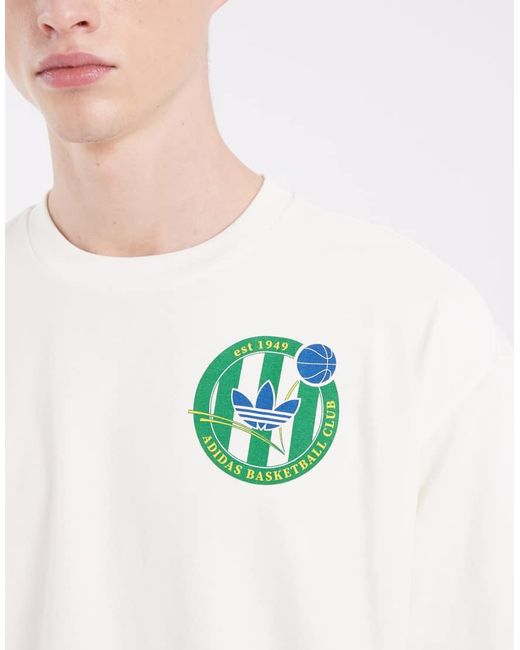 Adidas Originals White Og Crest Graphic T-Shirt for men