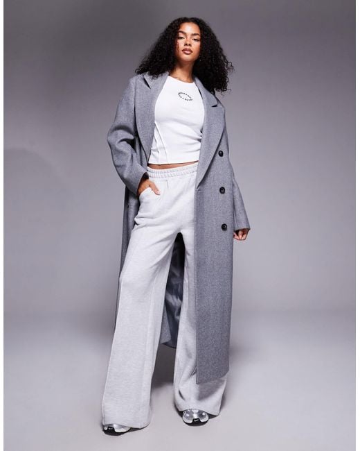 ASOS Weekend Collective Maxi Coat in Blue | Lyst