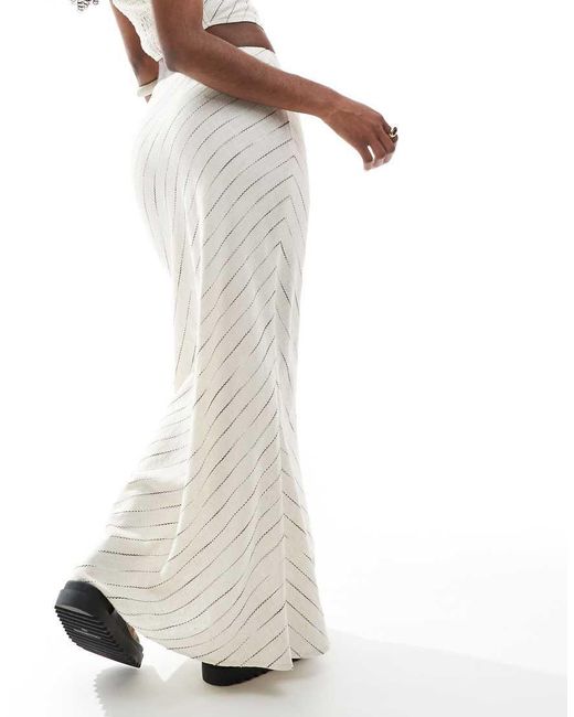 Gonna Lunga Effetto Lino di ASOS in White