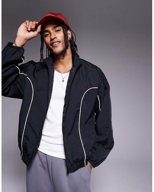 ASOS Blue Oversized Track Jacket for men