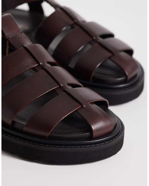 Walk London Brown Fisherman Sandal