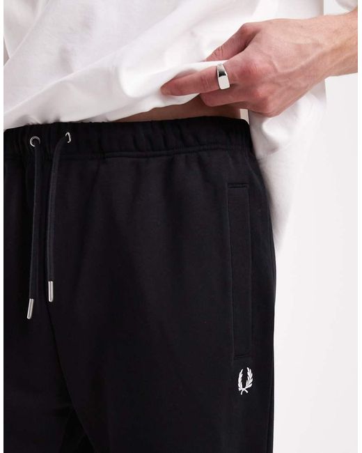 Fred Perry Black Loopback Sweatpants for men