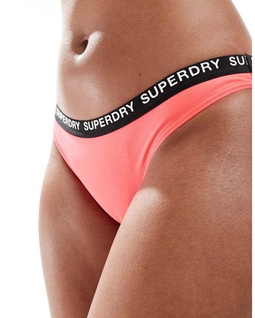 Superdry Red Elastic Classic Bikini Bottom