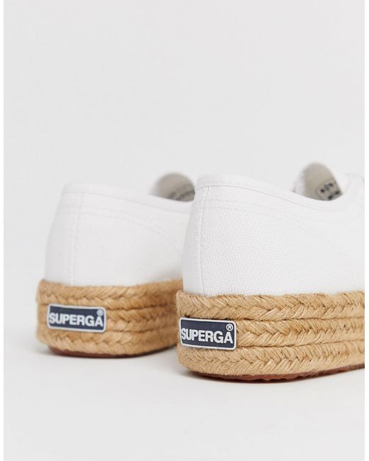 superga 2790 espadrille flatform trainers in white