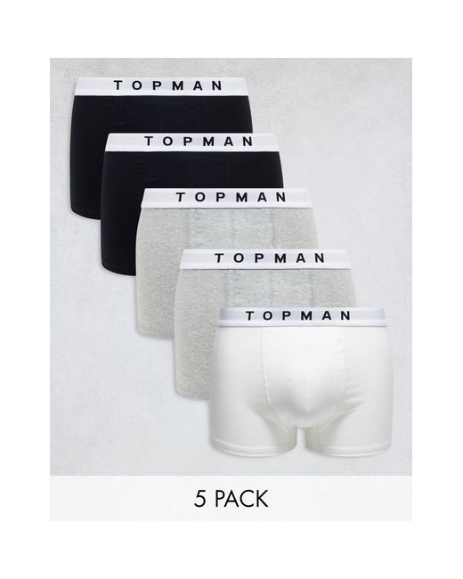 Topman White 5 Pack Trunks for men