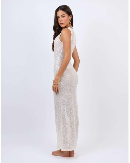 SIMMI White Sheer Sequin Beach Maxi Dress