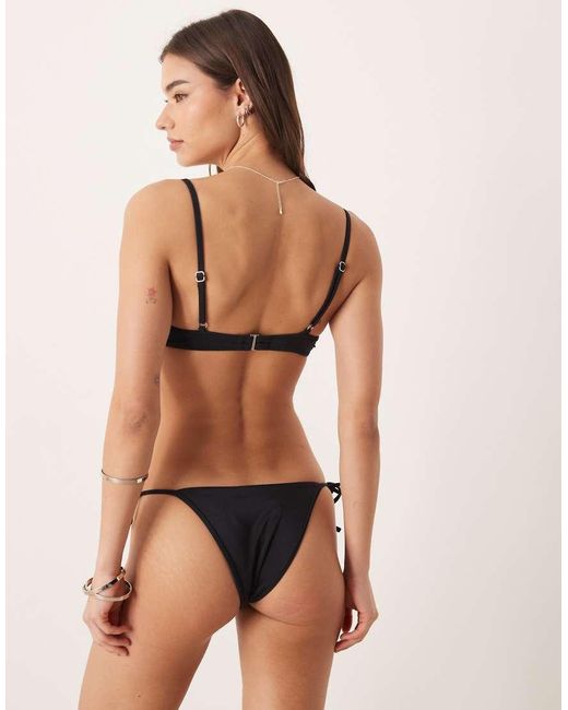 Free Society Natural Underwire Bikini Top With Contrast Picot Trim