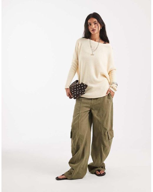Free People Natural Long Sleeve Thermal Top