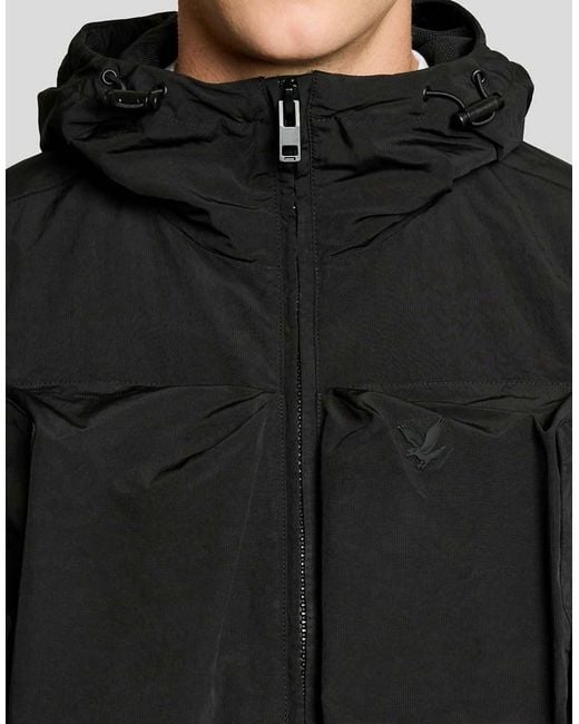 Lyle & Scott Black Mid Jackets Lightweight Ripstop Windcheater for men