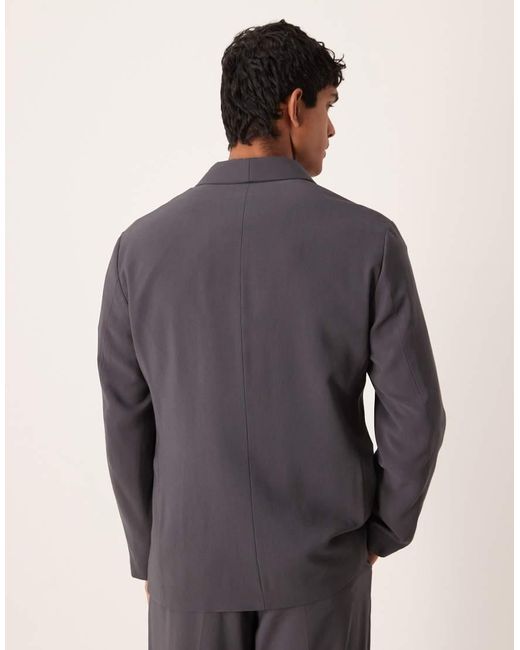 ASOS Gray Double-breasted Regular Wrap Tuxedo Jacket for men