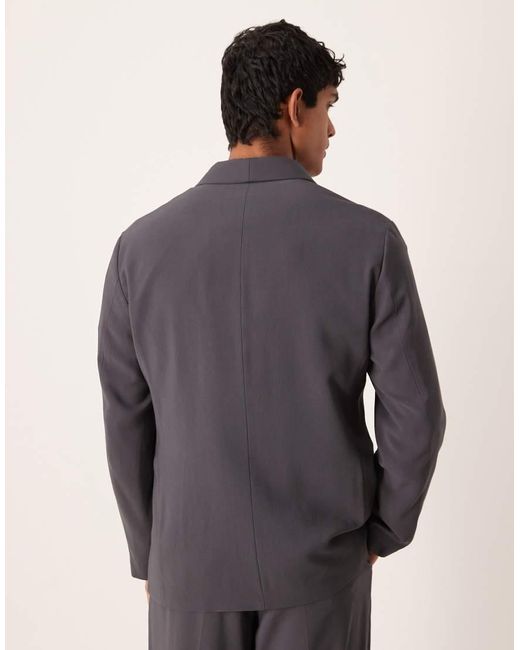 ASOS Gray Double-breasted Regular Wrap Tuxedo Jacket for men