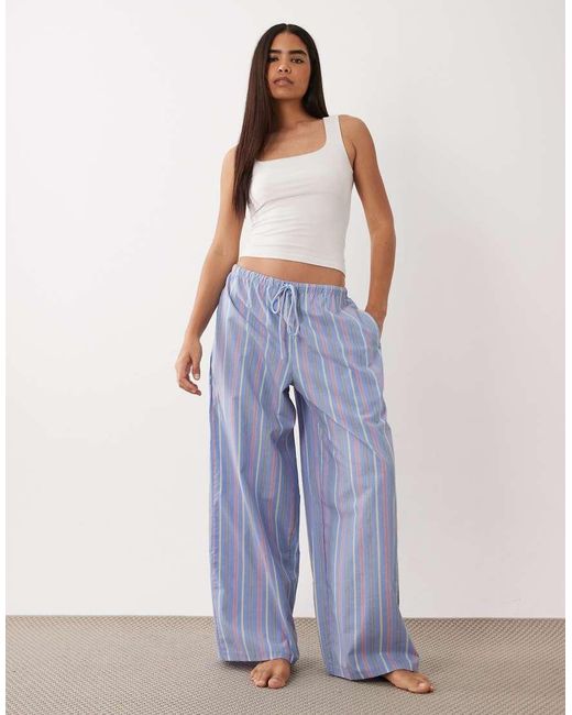 ASOS Blue Fine Stripe Woven Pyjama Trouser
