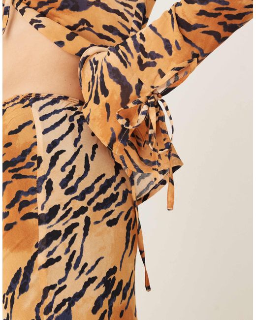 Never Fully Dressed Natural – maxirock mit tigermuster, kombiteil