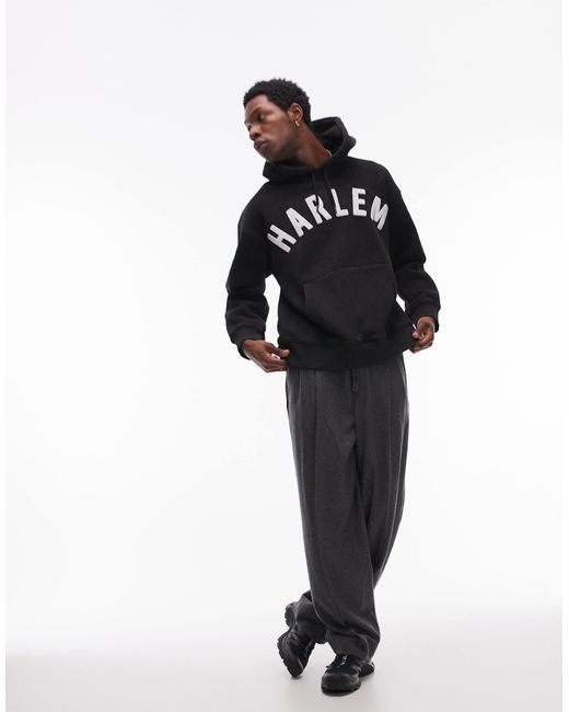 Topman – oversize-kapuzenpullover in Black für Herren