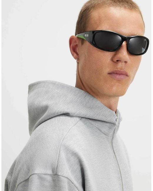 River Island Gray Premium Oversized Fit Zipped Hoodie for men