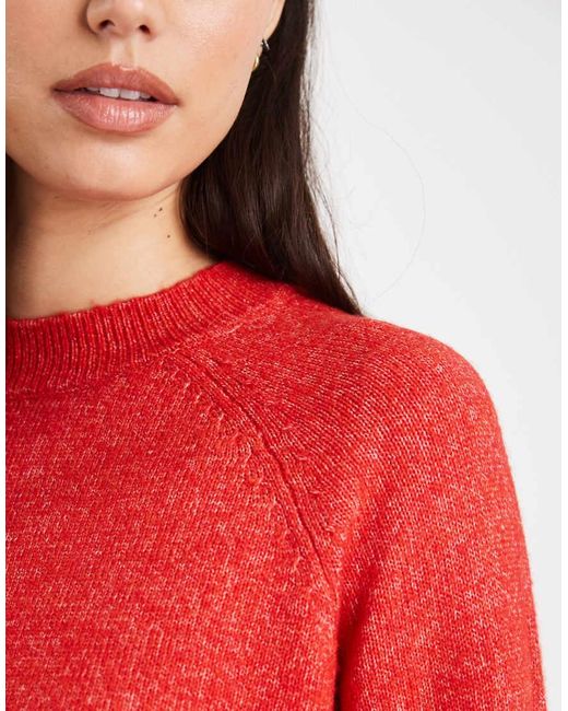 Pieces Red High Neck Jumper