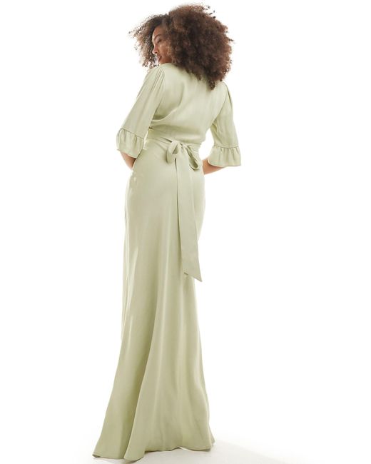 Maids To Measure Green Bridesmaid Button Front Maxi Dress
