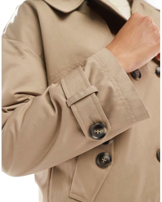 Trench Corto Rétro di Cotton On in Natural