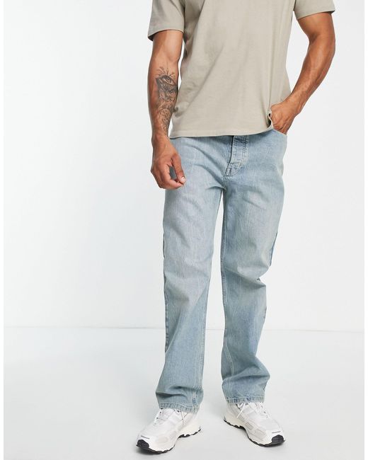 River Island Denim baggy Fit Jeans in Blue for Men | Lyst UK