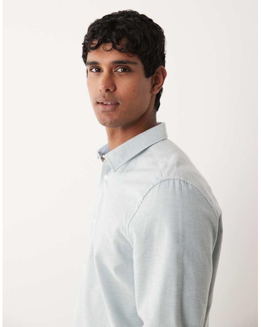 ASOS Gray Regular Fit Smart Textured Shirt for men