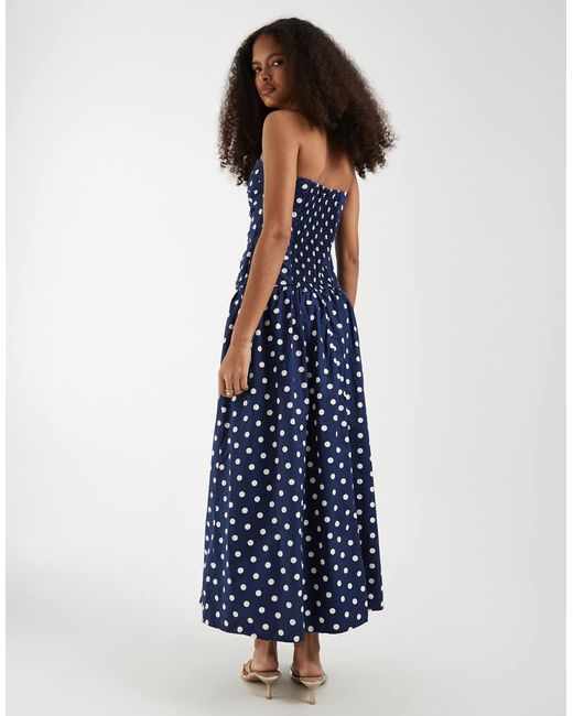 Gap Blue Drop Waist Bandeau Maxi Dress