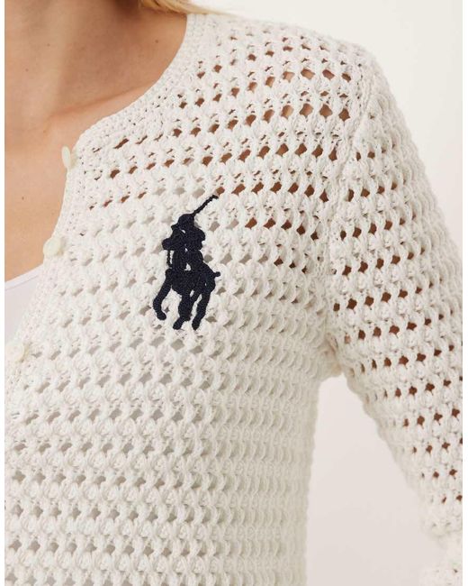 Polo Ralph Lauren Natural Icon Logo Knit Cardigan