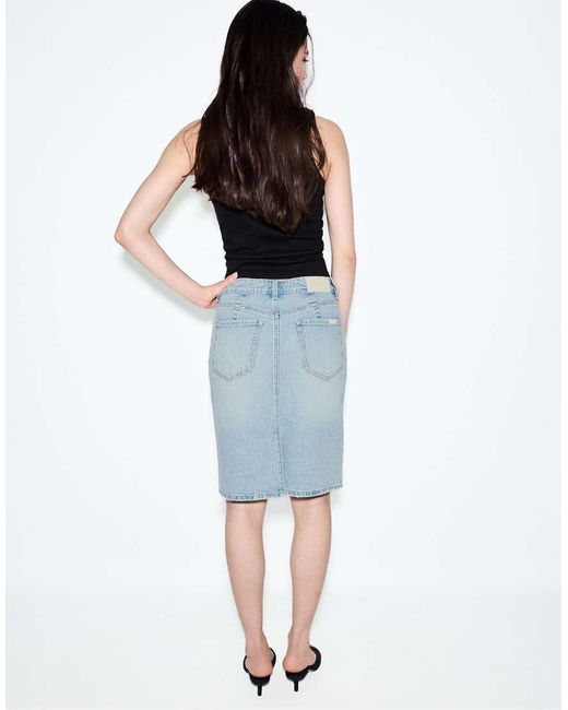 Stradivarius Blue Denim Mini Skirt