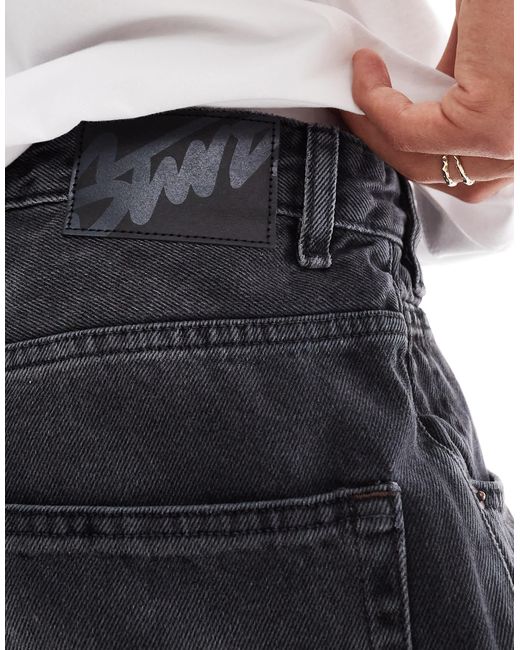 Pull&Bear White Super baggy Distressed Jorts for men