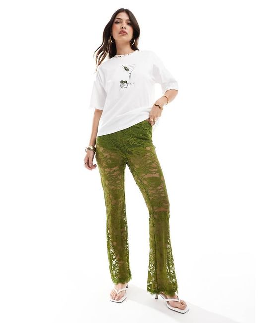 Never Fully Dressed Green Lace Trouser