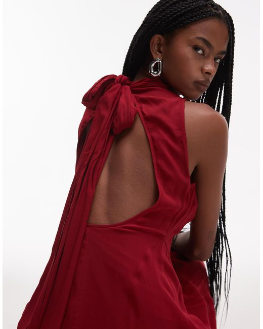 & Other Stories Layered Sheer Chiffon Midaxi Dress With Open Tie Back And Handkerchief Hem