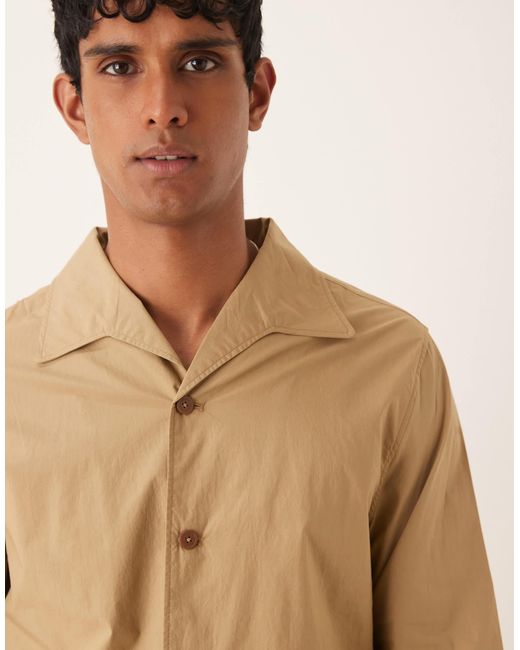 Mango – relaxed fit worker-jacke in Natural für Herren