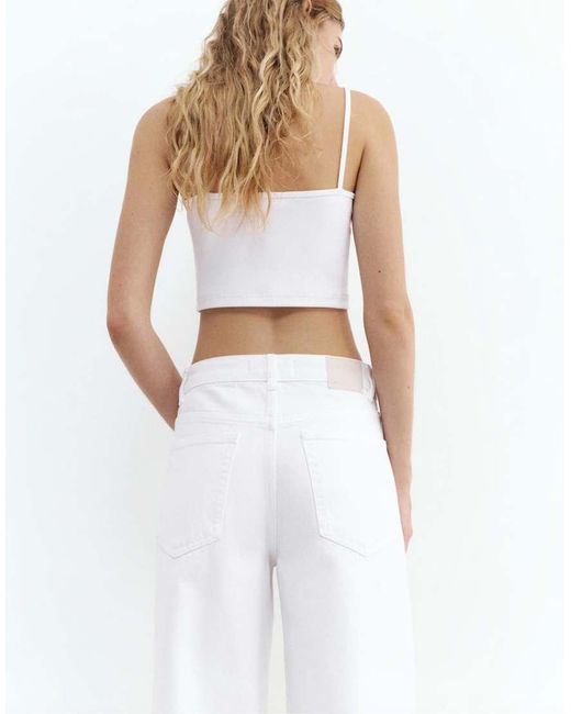 Pull&Bear White Petite Loose Oversize Jeans